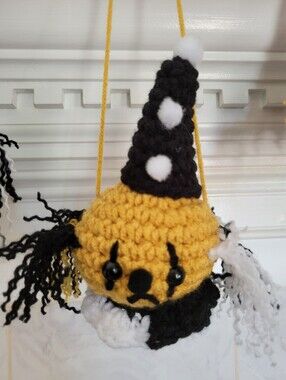 Halloween Harlequin Clown Italian Gold Black Decoration Ornament Grunge Goth
